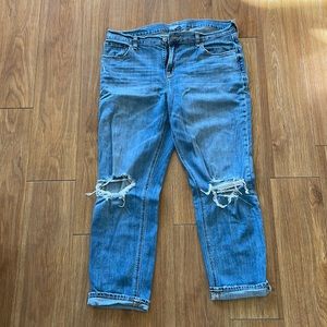 Old Navy Distressed Mid Rise Boyfriend Jeans-size 12